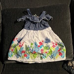 Penelope Mack Blue and White Floral Kids Dress
